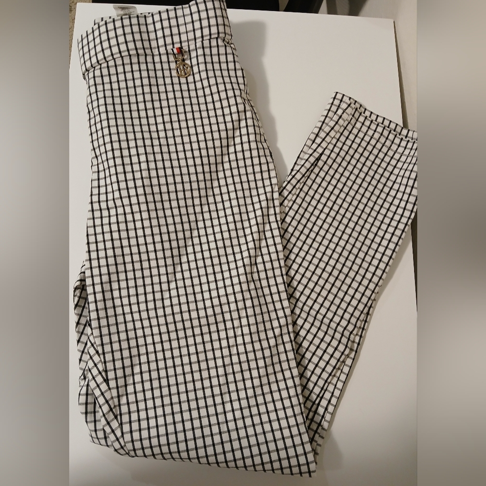 Tommy Hilfiger Black & White Plaid Dress Pants